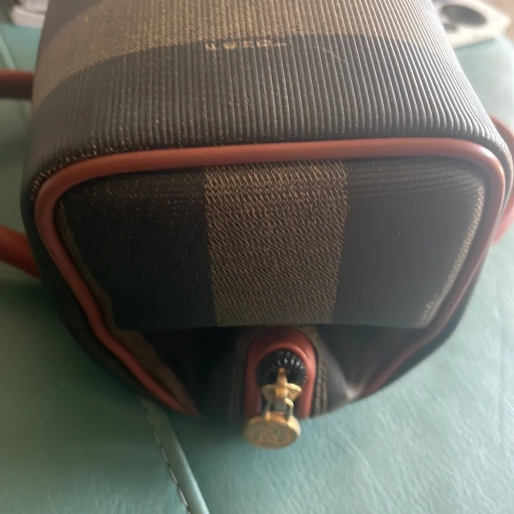 Sold elsewhere - Fendi Mini Pequin Boston Bag Brown Handles - Picture 8 of 16